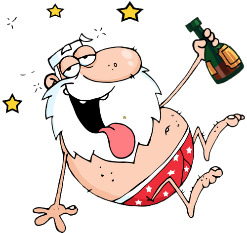 Publicado Por Paz En La Tormenta - Drunk Santa (500x472), Png Download