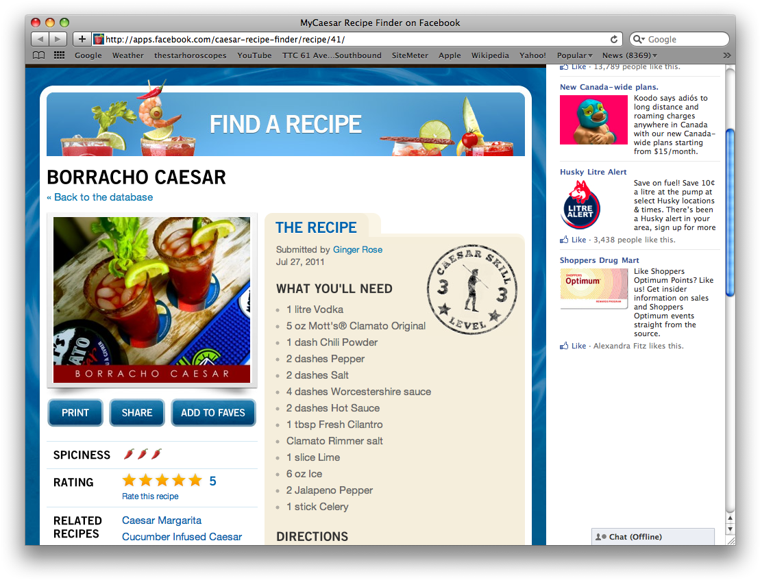 Here It Is Folks, My Caesar With A Kick, The Borracho - Demi Moore Bush (1116x854), Png Download