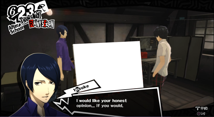 In A Similar Vein - Persona 5 Yusuke Painting (853x468), Png Download