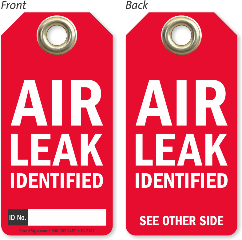 Air Leak Identified Tag - Water Leak Tag (800x800), Png Download