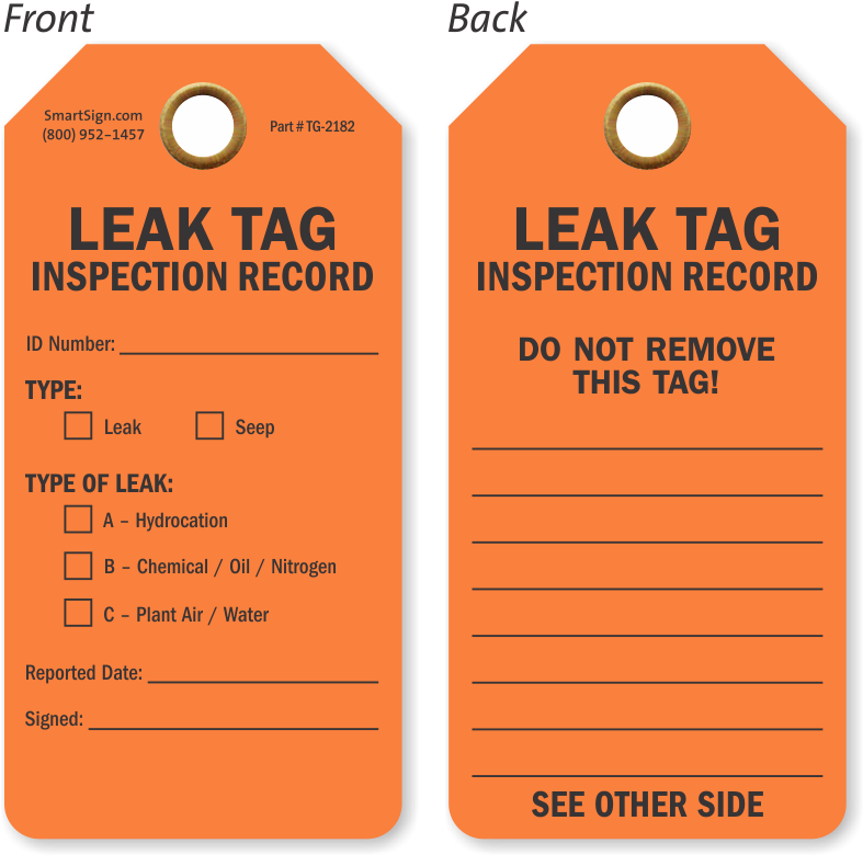 Inspection Record Leak Tag - Tan (800x800), Png Download