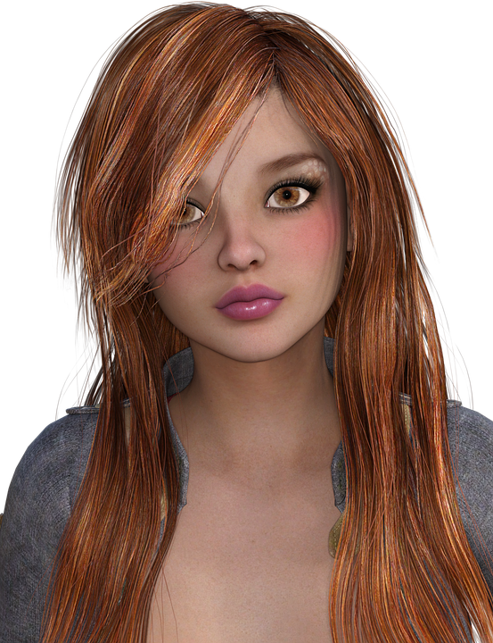 Woman, Hair, Red Hair, Head, Face, Styling, Eyes, Mouth - Girl (492x640), Png Download