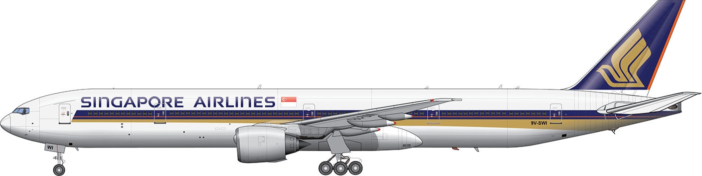 Boeing 777-312er Of Singapore Airlines - Singapore Airlines Png B777 (1400x352), Png Download