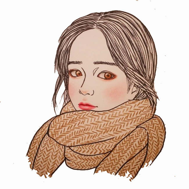 Girl Scarf Png Transparent Image - Portable Network Graphics (650x651), Png Download