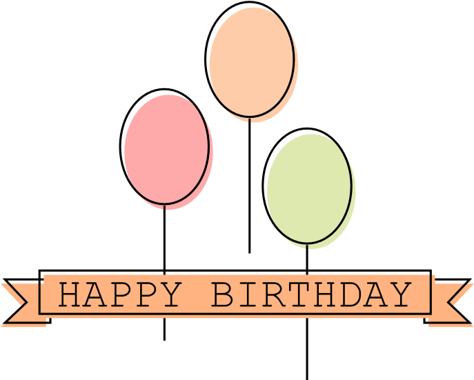 Happy Birthday Vector Flat Inkscape - Circle (800x600), Png Download