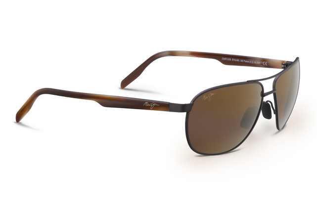 Maui Jim Castles Matte Chocolate/hclbronze - Maui Jim Castles-728 Prescription Sunglasses In Brown (640x640), Png Download