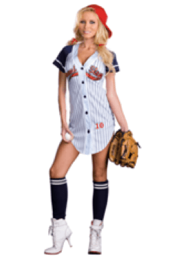 Have A Little Pun Fun This Halloween With This Sexy - Girl Baseball Player Halloween Costume (600x374), Png Download