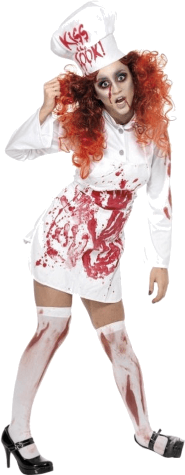 Sc 1 St Jokers Masquerade - Hell's Kitchen Bloody Chef Costume White With Dress (600x951), Png Download