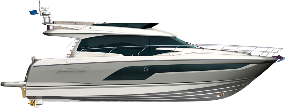 Flybridge Line View All - Luxury Yacht (1000x460), Png Download