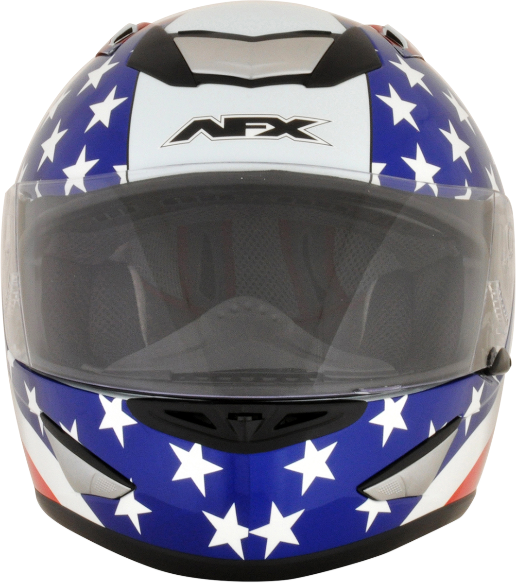 Afx Unisex White Motorcycle American Flag Riding Street - Afx Fx-95 Vintage Full Face Helmet Suzuki Blue Sm (1062x1200), Png Download