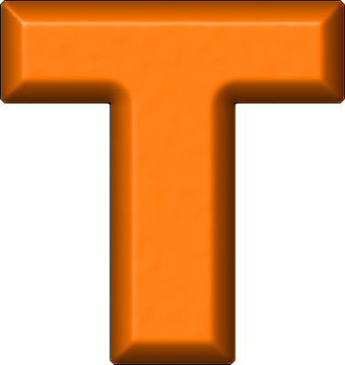 Orange Refrigerator Magnet T Two Daughters, Refrigerator - Orange Alphabet Letters Magnet (378x400), Png Download