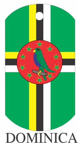 Dominica Dog Tag - Dominica Flag Bird (480x480), Png Download