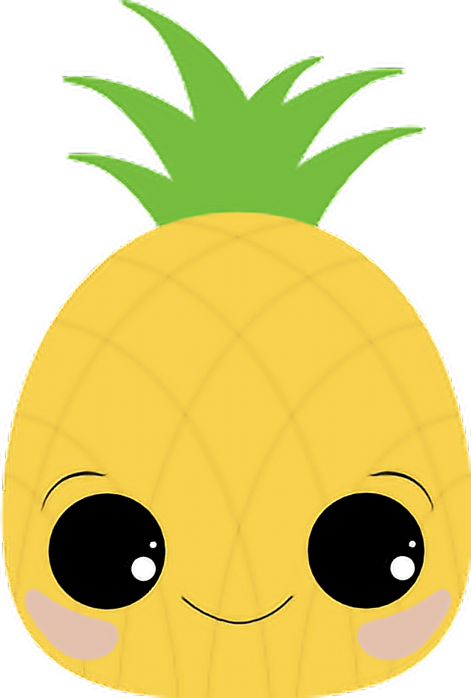 Pineapple Piña Kawaii Sticker Liz Png Pina Kawaii Pineapple - Imagenes De Piña Kawaii (664x984), Png Download