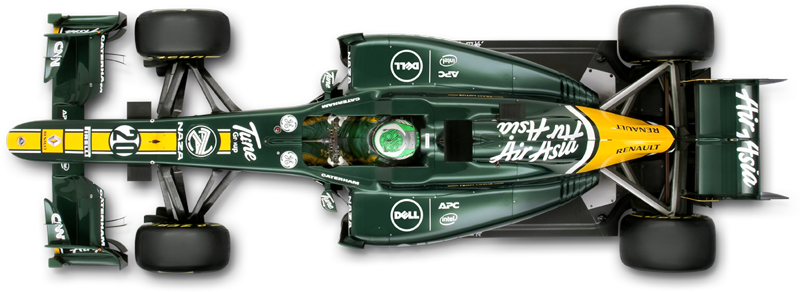 Team Lotus F1 Over Head - Formula 1 Racing Car Top View Png (800x292), Png Download
