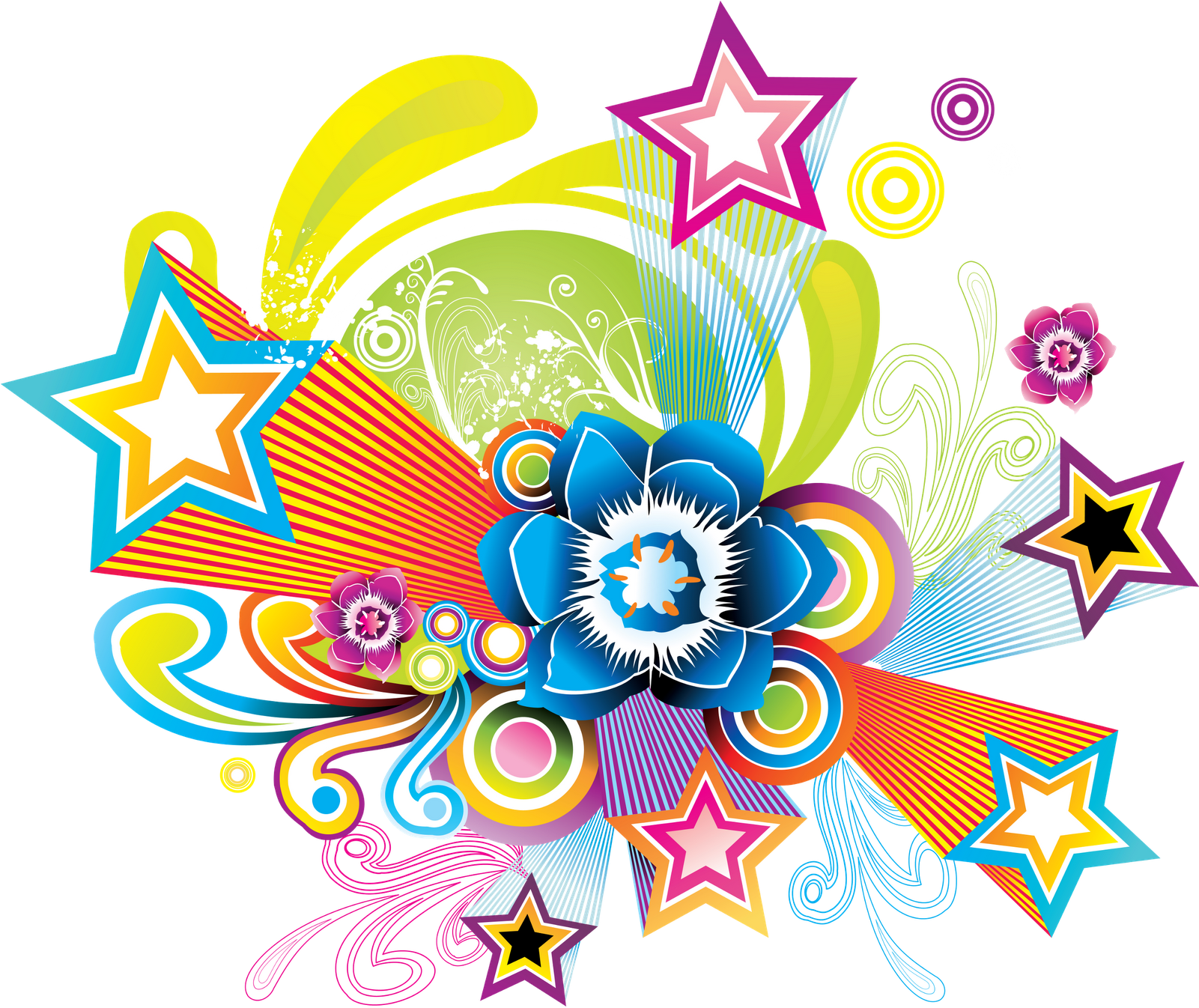 Full Color Decal Stars Salute Rainbow Sticker, Stars (1600x1355), Png Download