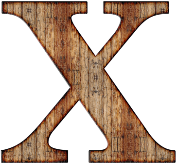 Wooden Capital Letter X - Wood Alphabet Letter X Png (381x360), Png Download