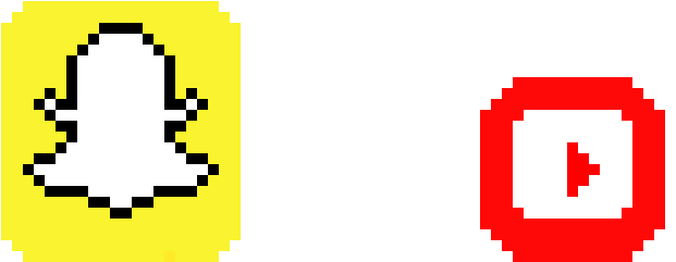 Snapchat And Youtube - Sticker (860x370), Png Download