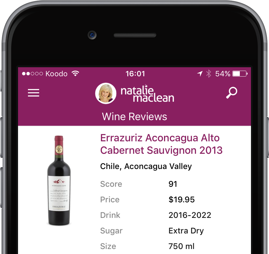 Natalie Maclean App Wine - Iphone (1250x847), Png Download