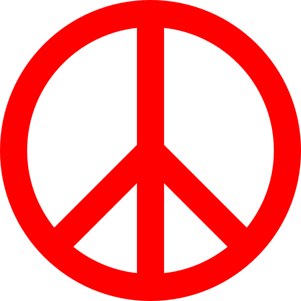 Small Red Heart Png - Red Peace Sign Png (600x600), Png Download