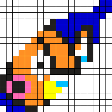 Magikarp Feather Perler Bead Pattern / Bead Sprite - Bead (379x379), Png Download