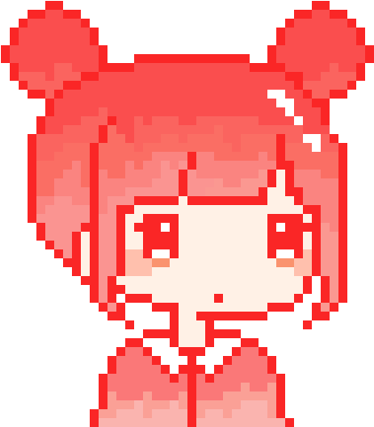 Kawaii Girl Red - Kawaii Girl Pixel Art (560x630), Png Download
