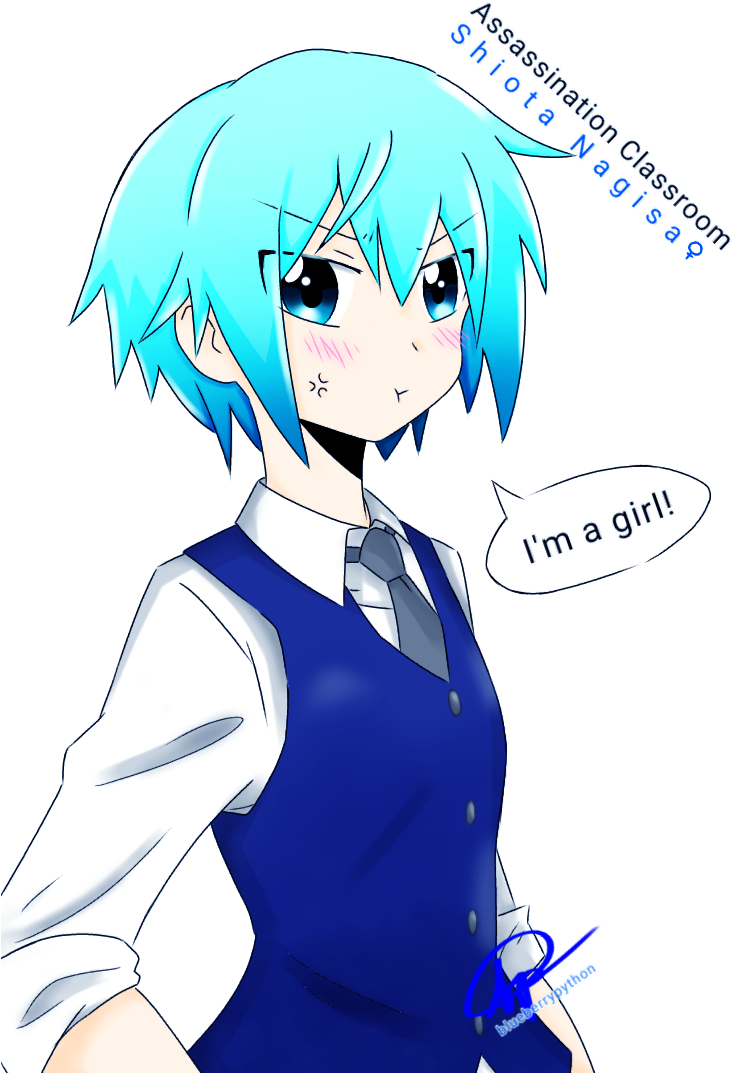 And Now A Redesign Of My Fem Nagisa Here's To All Those - Cartoon (750x1087), Png Download