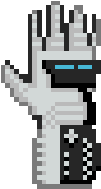8 Bit Power Glove (378x387), Png Download