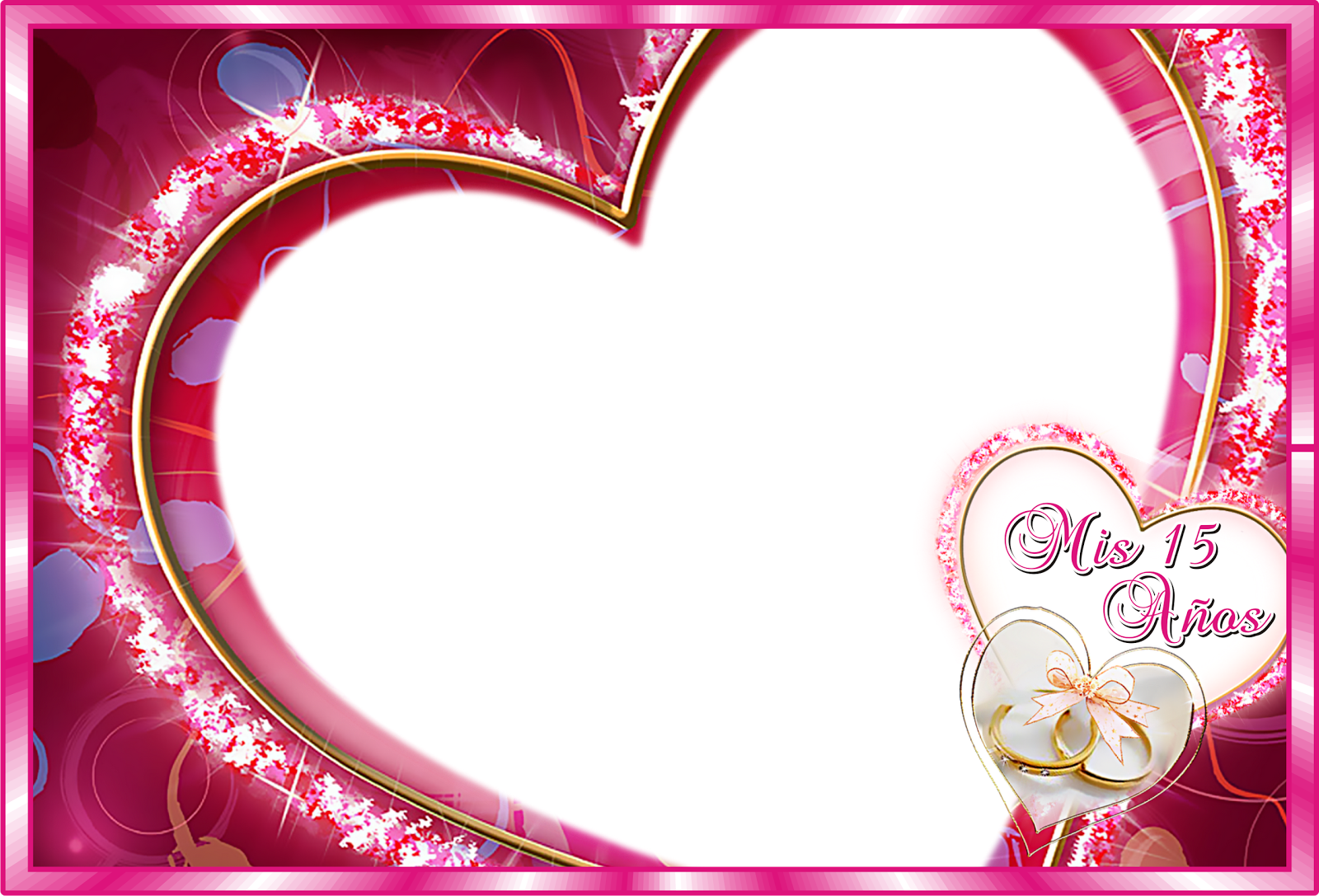 Marco Y Fondo Para 15 Años - Heart Love (1600x1087), Png Download