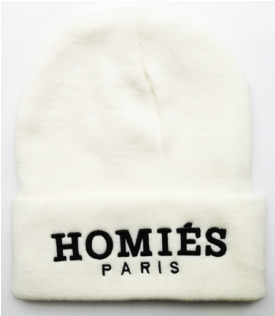 Homies Paris Classic Canvas Beanie White Black - Bonnet Homiès Sixth June Gris 1276f (600x315), Png Download