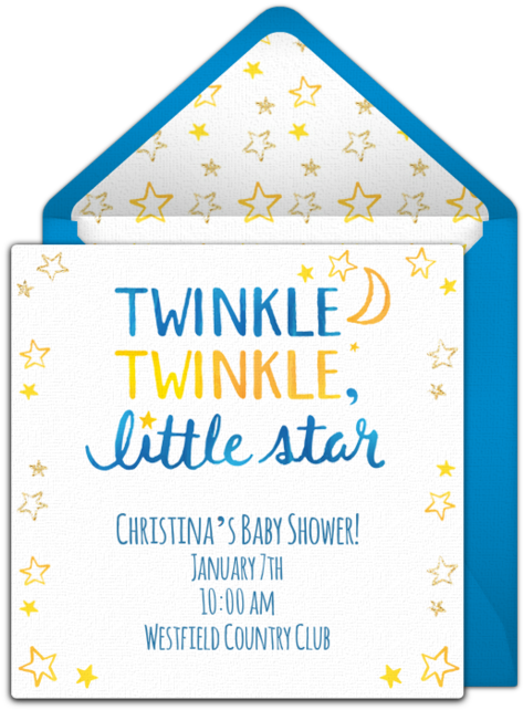 Twinkle Twinkle Online Invitation - Infant (650x650), Png Download