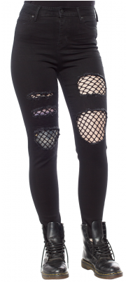 Celebrity Pink X-ankle Skinny Fishnet Patched Jenna - Leggings (400x400), Png Download