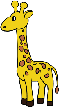 Lovely Inspiration Ideas How To Draw A Girafe Giraffe - Giraffe Cartoon Easy To Draw (400x400), Png Download