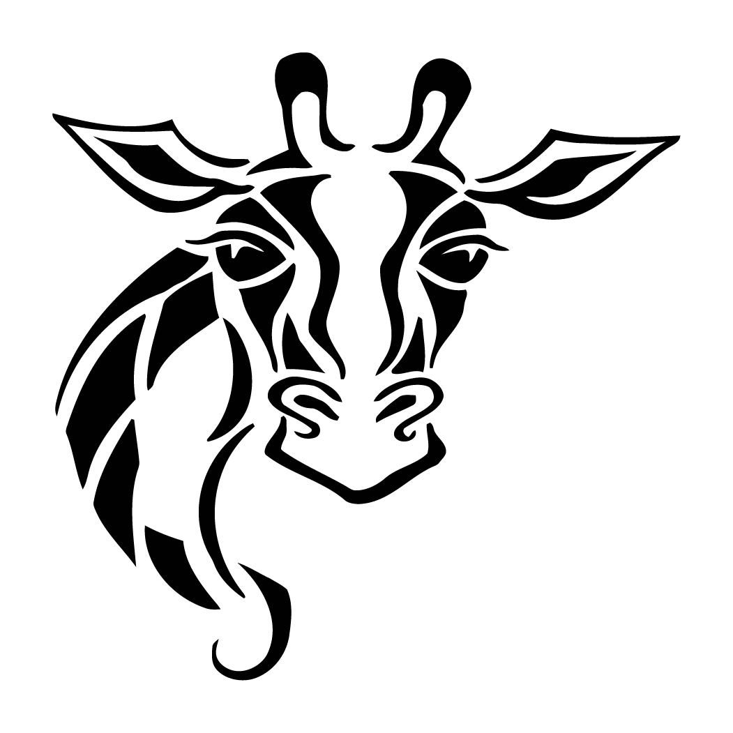 Giraffe Head Decal - Schablone Giraffe (1051x1051), Png Download