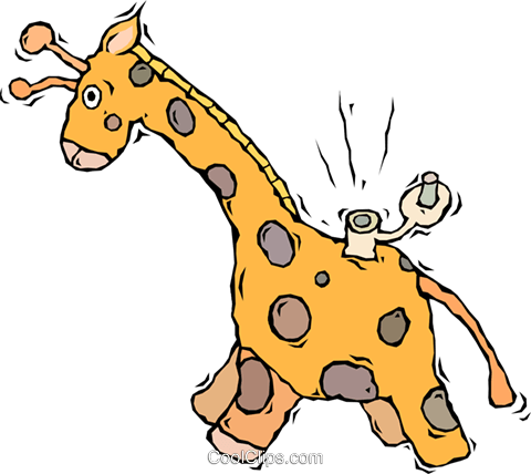 Giraffe, Toy, Wind Up Toy Royalty Free Vector Clip - Clip Art (480x428), Png Download