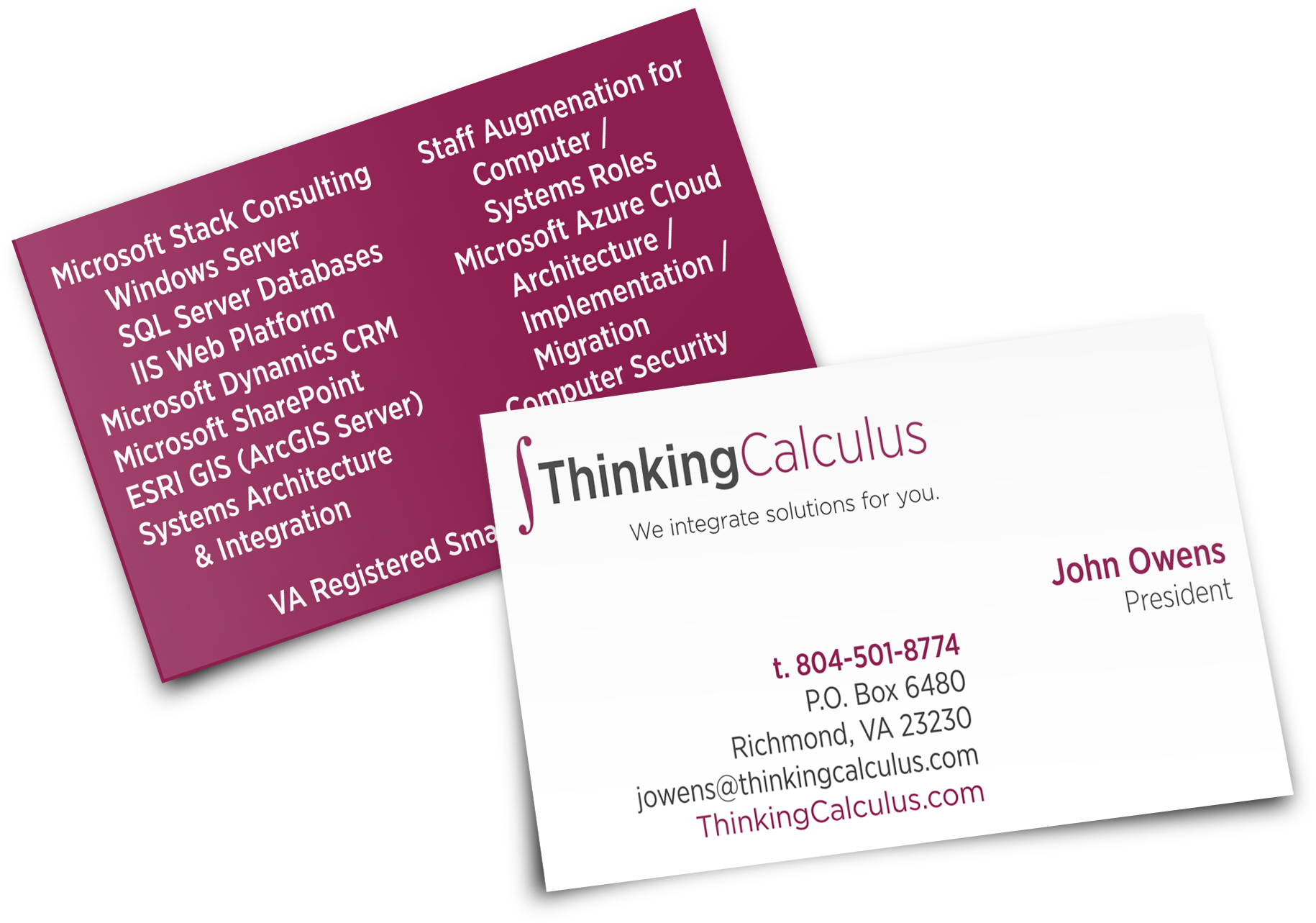 Thinkingcalculus Logo Finilization And Business Cards - Business Card (2020x1476), Png Download
