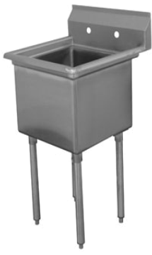 Advance Tabco 1 Compartment Sink 18 Gauge 15 X 15 X (400x437), Png Download