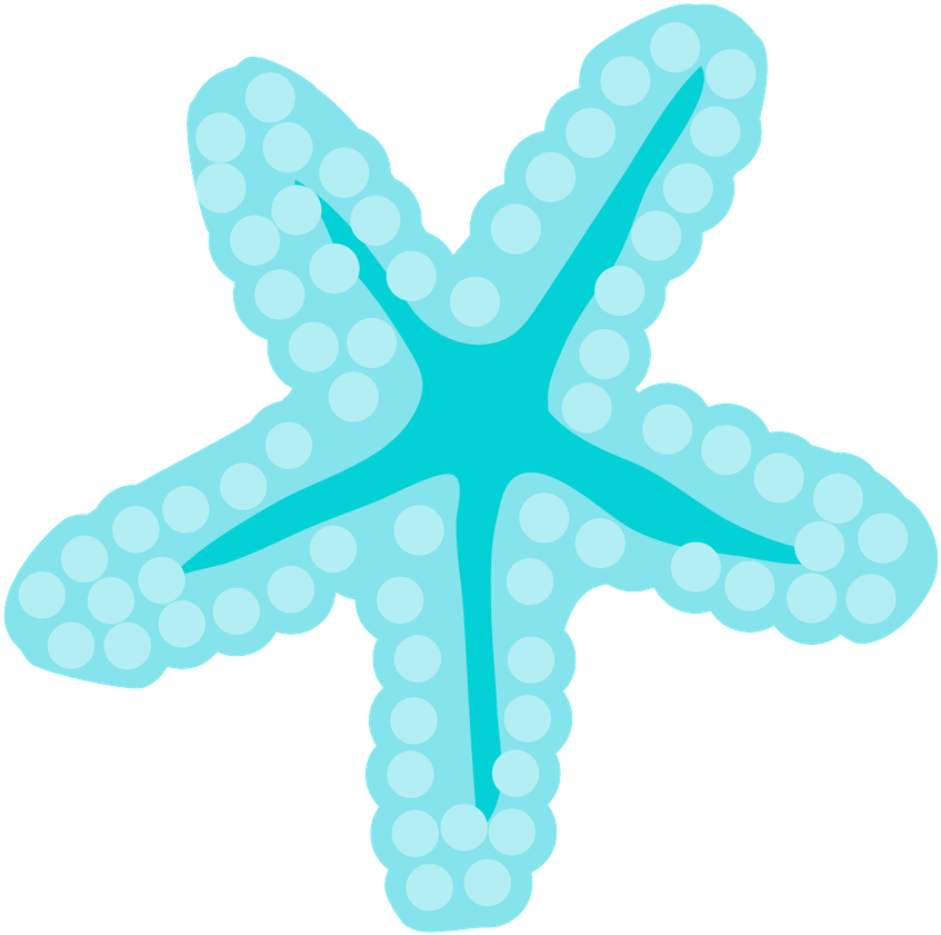 Starfish Clipart Aqua - Starfish Little Mermaid Png (900x900), Png Download
