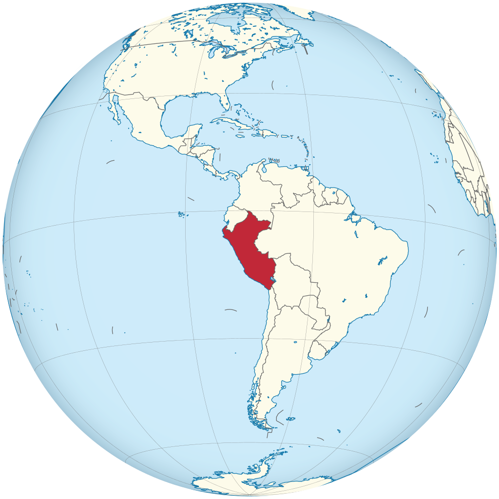 Peru On The Globe (1024x1024), Png Download