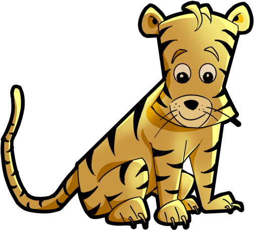 Wildlife Clipart Lion Tiger Cat Cartoon Animals Png - Cartoon Animals (505x458), Png Download