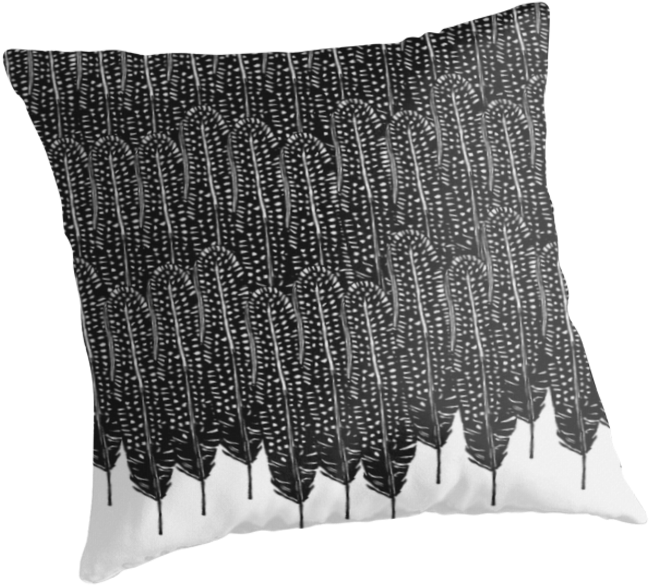 Black And White Feather Design • Also Buy This Artwork - Black & White Feather Wilderness Backpack By Amayab (875x875), Png Download