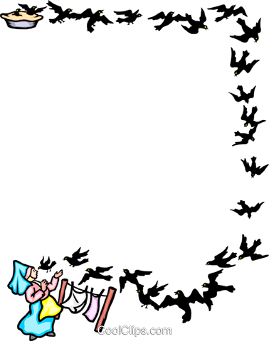 Blackbirds In A Pie Fairy Tale Royalty Free Vector (378x480), Png Download