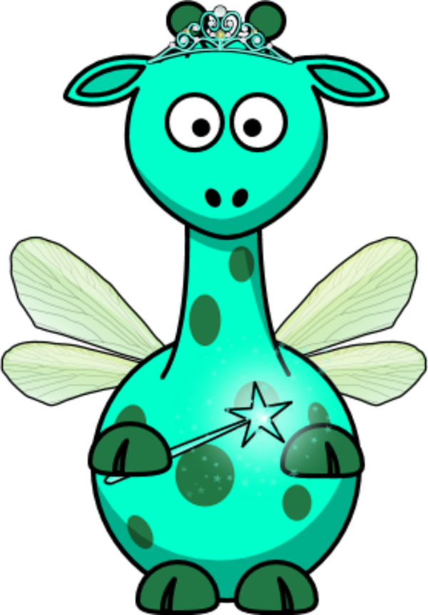 Giraffe As A Fairy - Cartoon Giraffe (600x863), Png Download