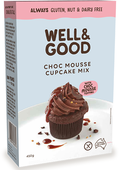 Choc Mousse Cupcake - Well And Good Crusty Bread Mix 460g G/f (400x593), Png Download