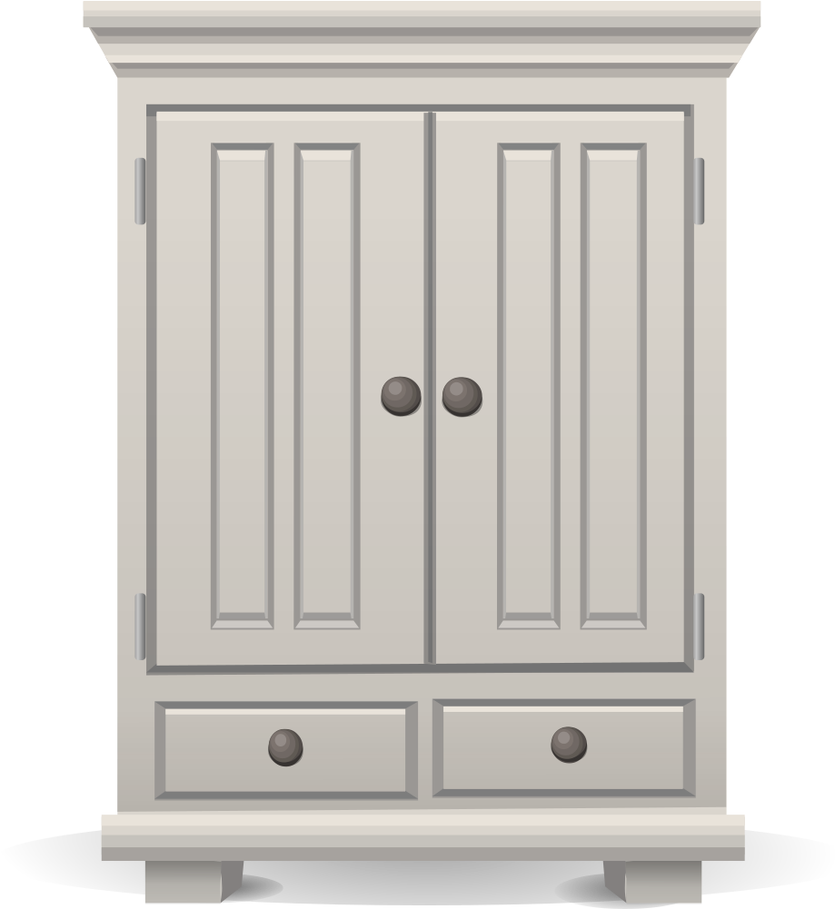 Tall White Cabinet From Glitch - Wardrobe (950x1000), Png Download