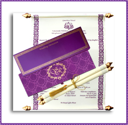 Trending Now Is A Scroll Type Invitation Where The - Wedding Invitation (443x433), Png Download
