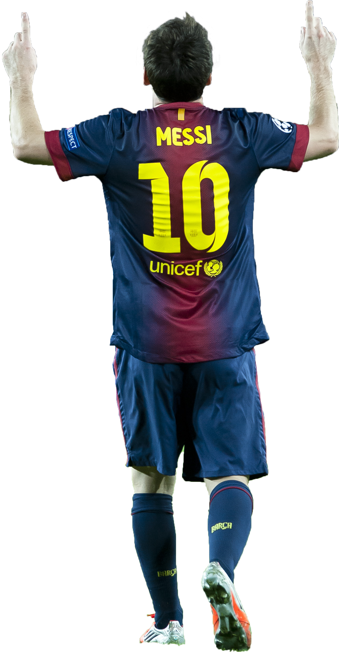 Lionel Messi - Football Photo - Barcelona Lionel Messi Champions League (1350x2594), Png Download