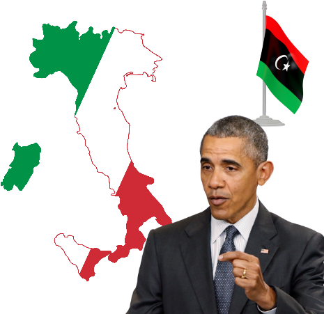 Italy / Libya / Obama - Italy Map (500x450), Png Download