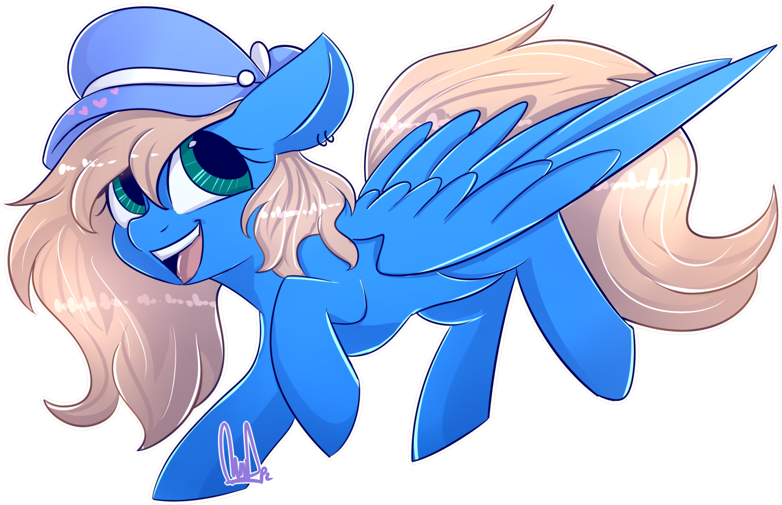 Paintcoloryt, Blonde Hair, Blue Coat, Commission, Green - Horse (1600x1042), Png Download