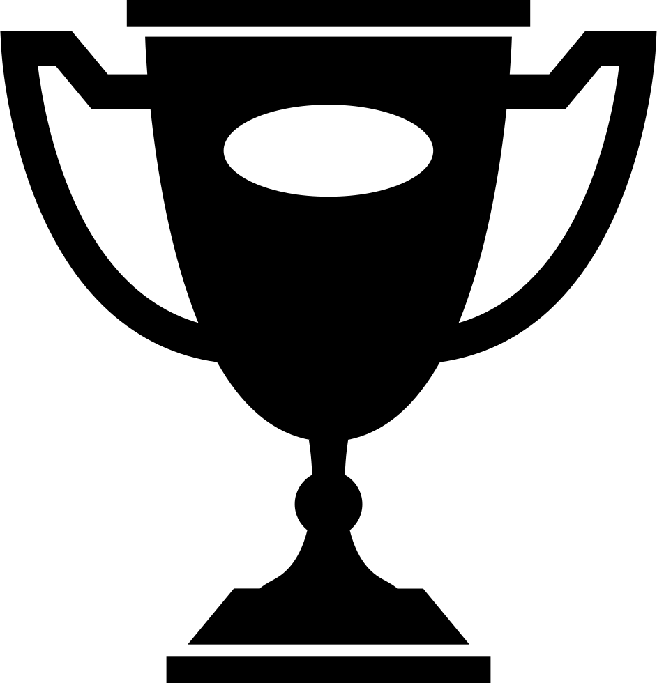 Horses Races Trophy Comments - Black And White Trophy Vector (942x980), Png Download
