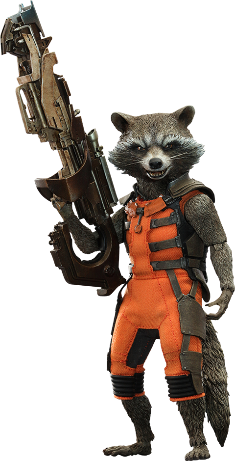 Hot Toys Rocket Sixth Scale Figure - Hot Toys Guardians Of The Galaxy Rocket Sixth Scale (480x939), Png Download